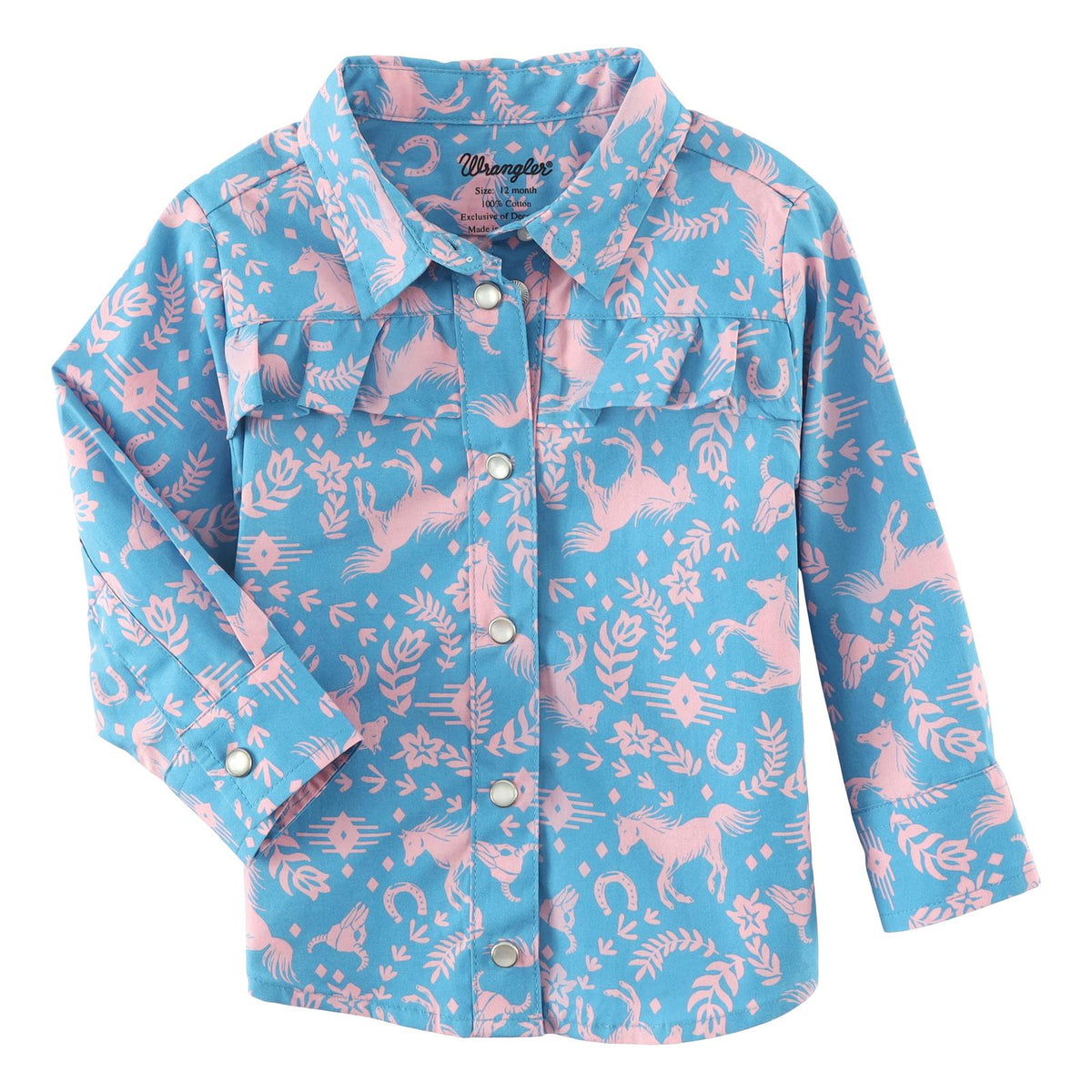 Wrangler Girls Blue Western Shirt
