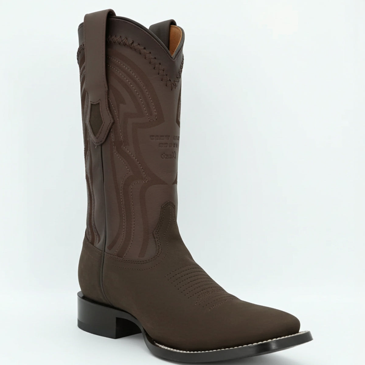 Nubuck Dark Tobacco Western Square Toe Boots