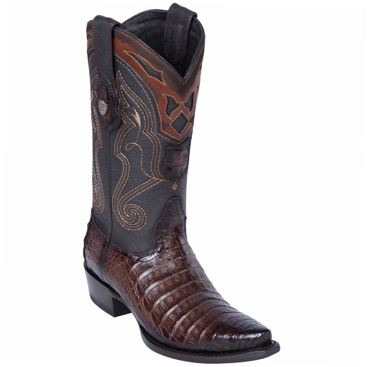 Mens Caiman Boots Brown Snip Toe Faded Brown