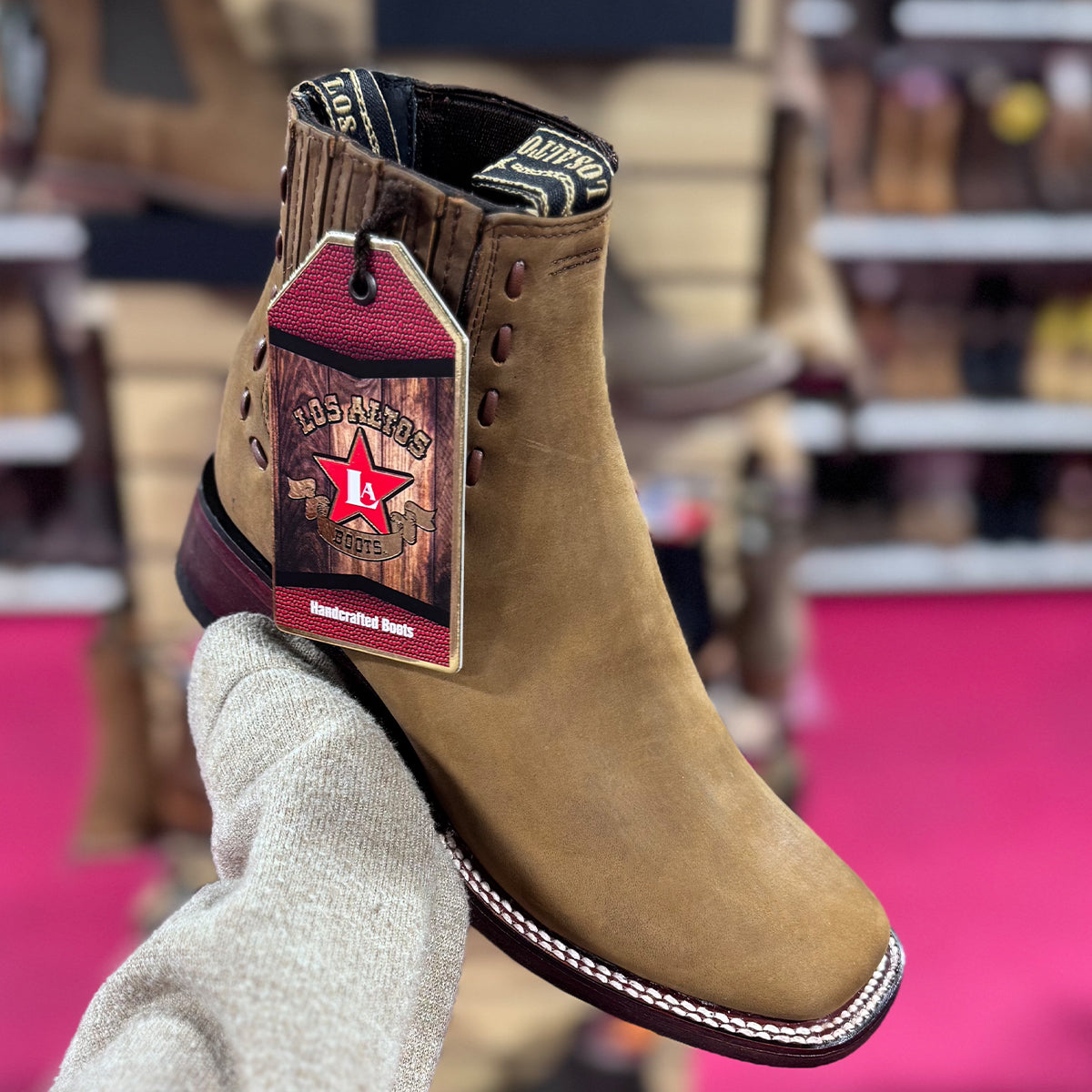 Women's Tan Square Toe Booties