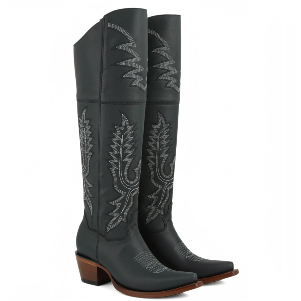 Desert Black Over The Knee Boots