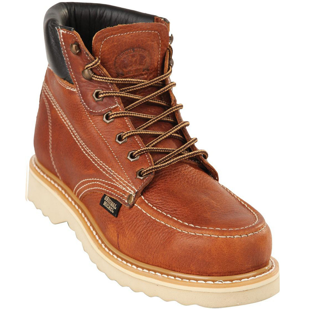 Moc Toe Work Boots Honey Brown
