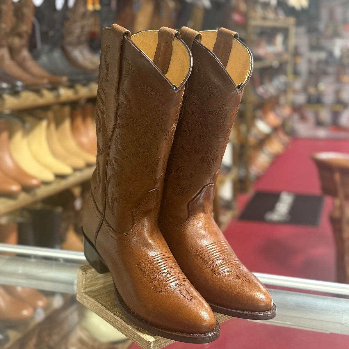 Brown Cowboy Boots Round Toe