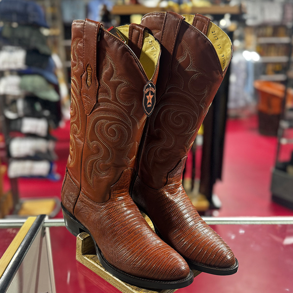 Mens Lizard Boots Round Toe