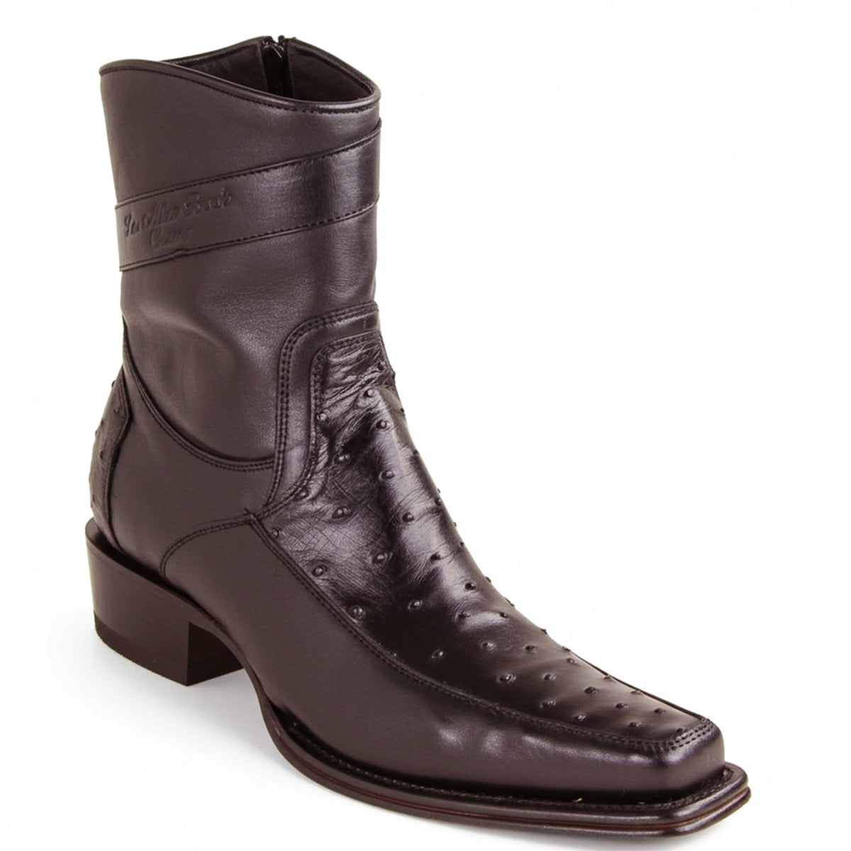 Short Ostrich Boots European Toe