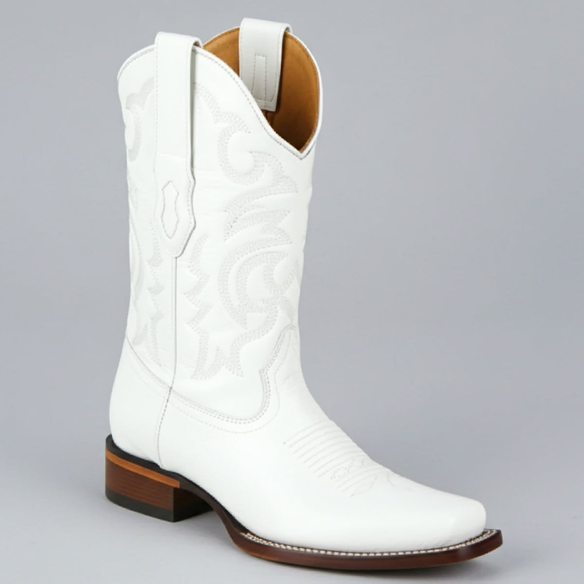 Men's Smooth Ostrich White Cowboy Boots