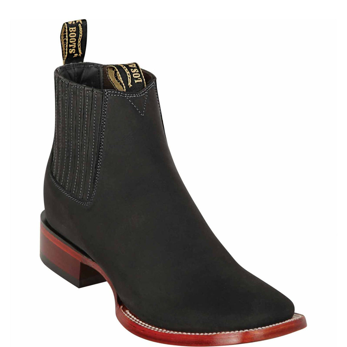 Brown Chelsea Square Toe Boots