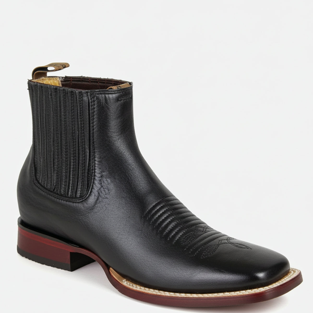 Black Square Toe Chelsea Boots