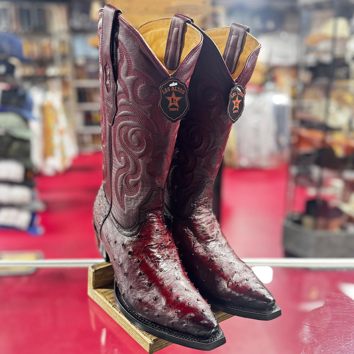 Western Ostrich Leather Boots