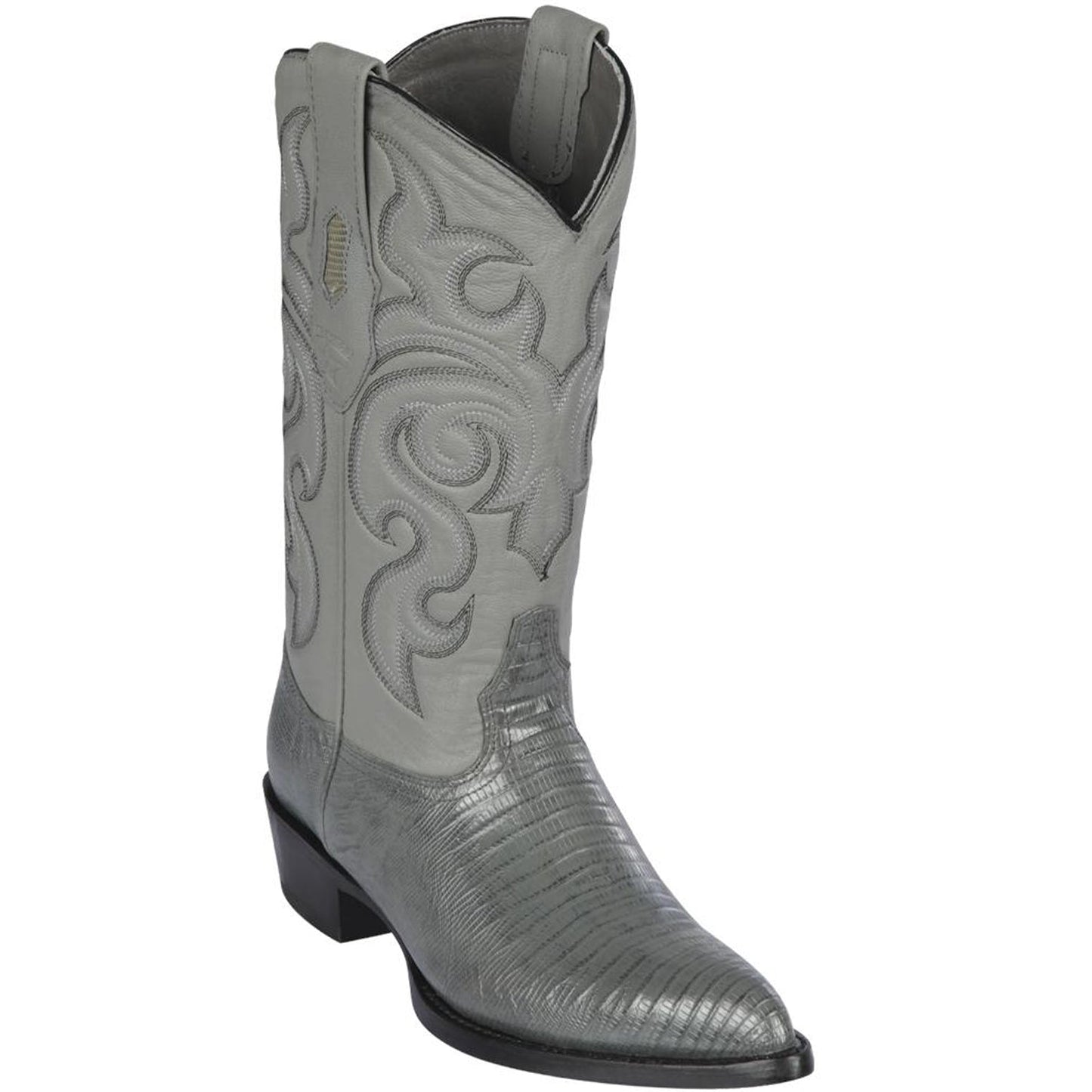 Grey Lizard Cowboy Boots J-Toe