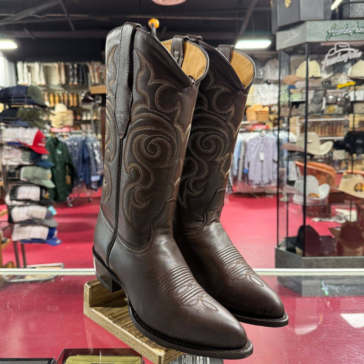 Brown Cowboy Boots J-Toe