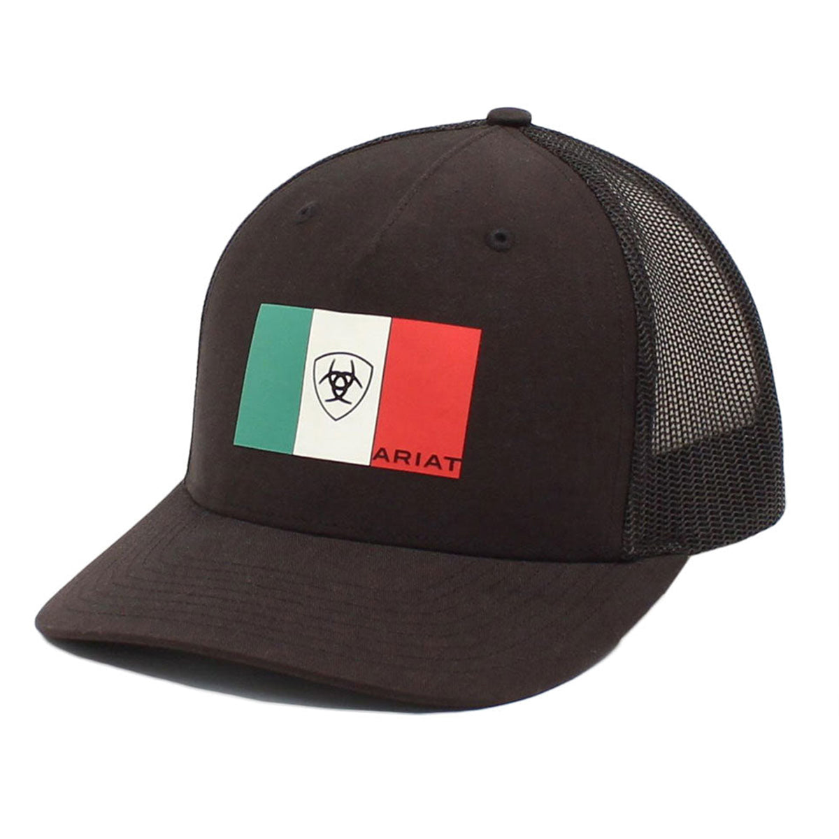 Ariat Men's Mexico Flag Black Snapback Cap