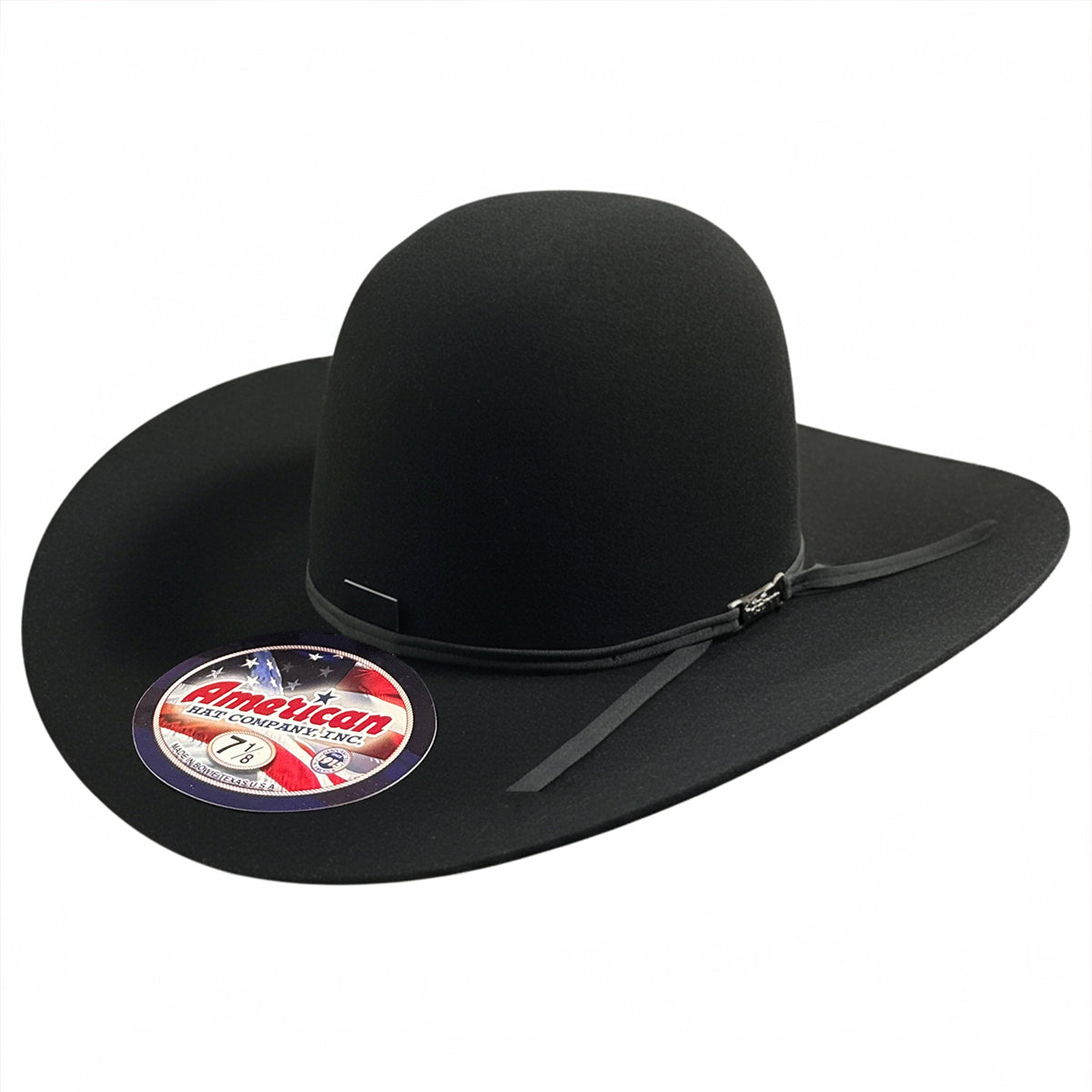 6x Black Open Crown Cowboy Hat