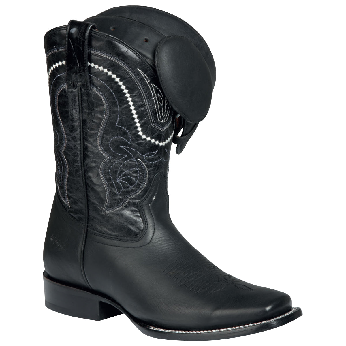 Rodeo Black Square Toe Cowboy Boots