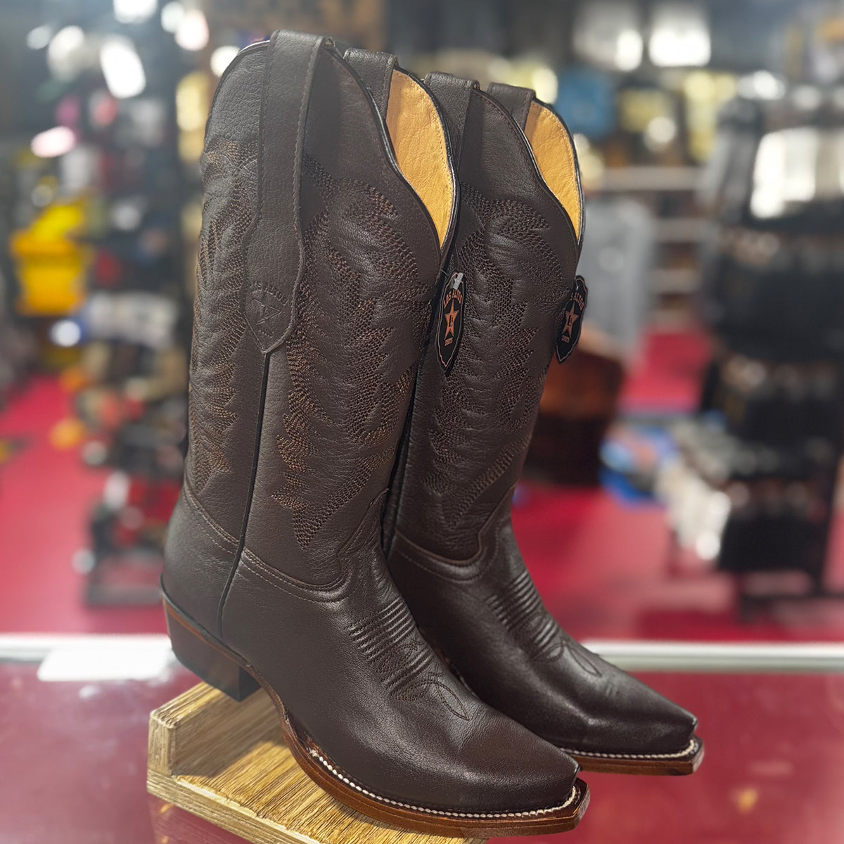 Brown Snip Toe Cowgirl Boots