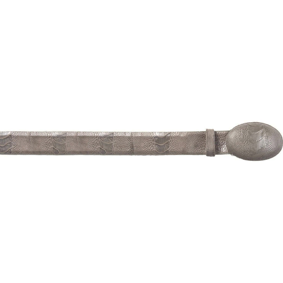 Grey Ostrich Leg Belt