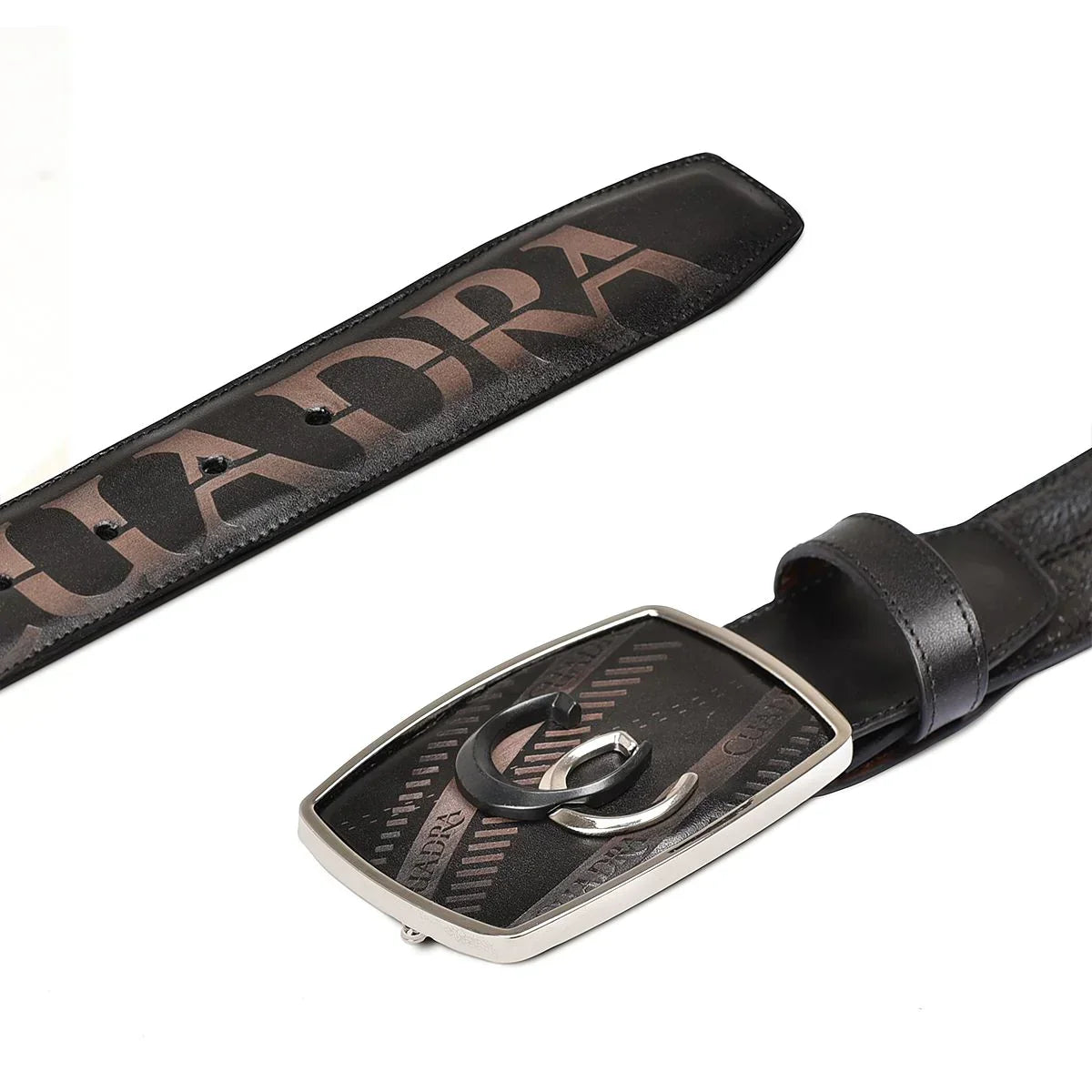 Hand-painted Grey Leather Western Belt