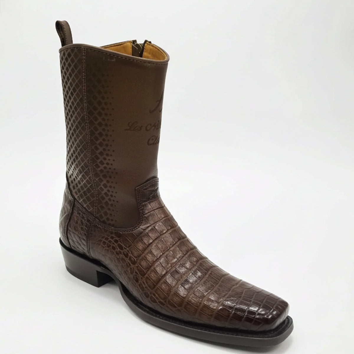 Brown Caiman Western Boots 7x Square Toe