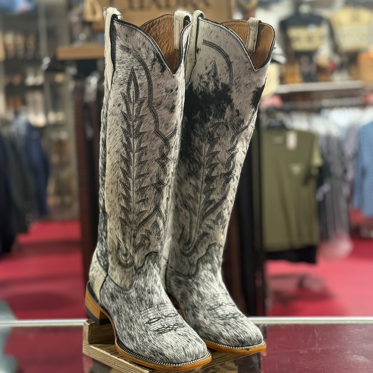 Milky Hair-On Hide Boots