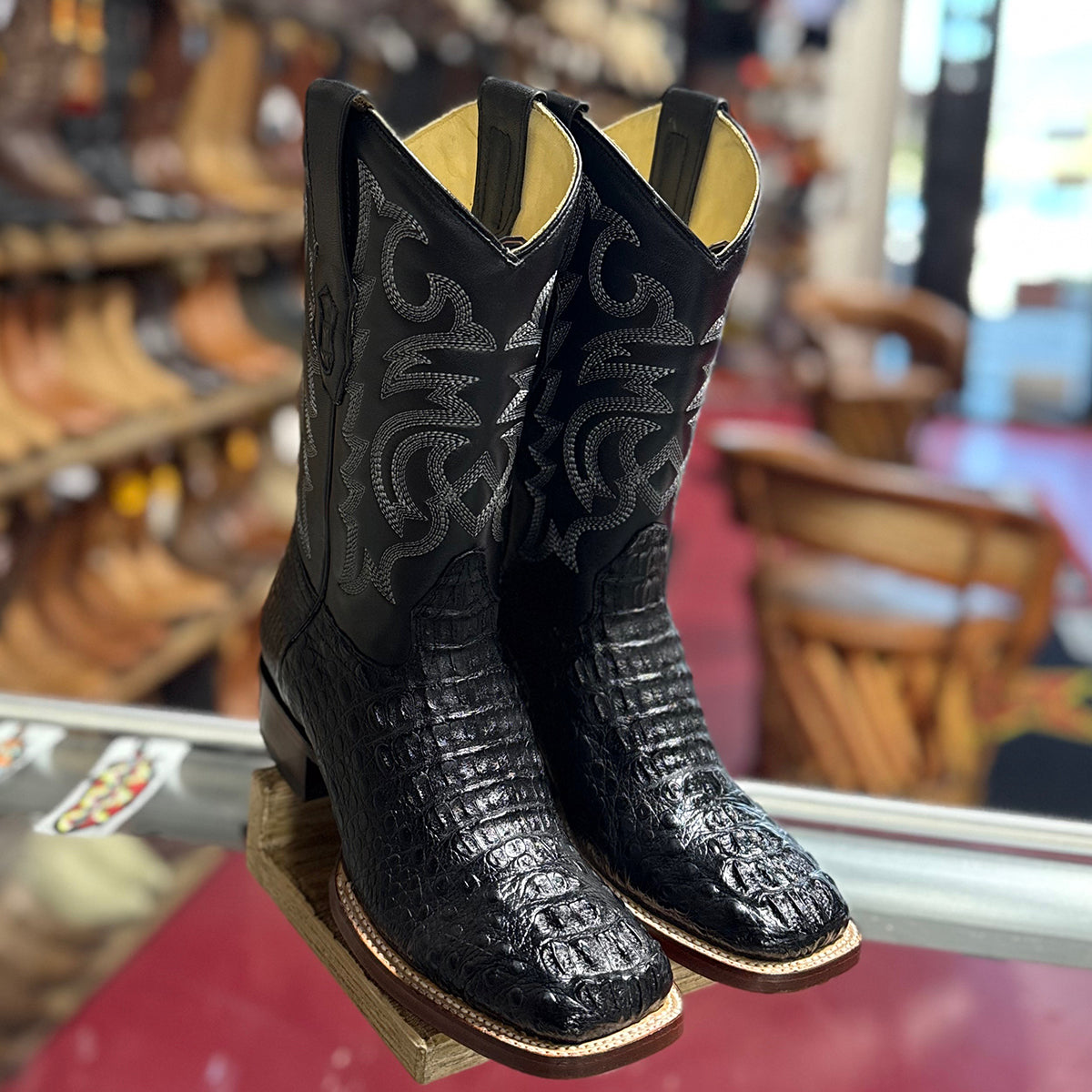 Hornback Caiman Square Toe Boots