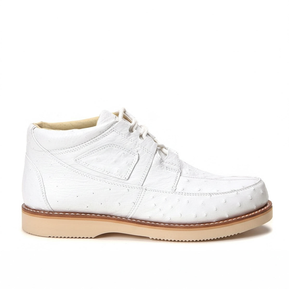 White Casual Ostrich Boots