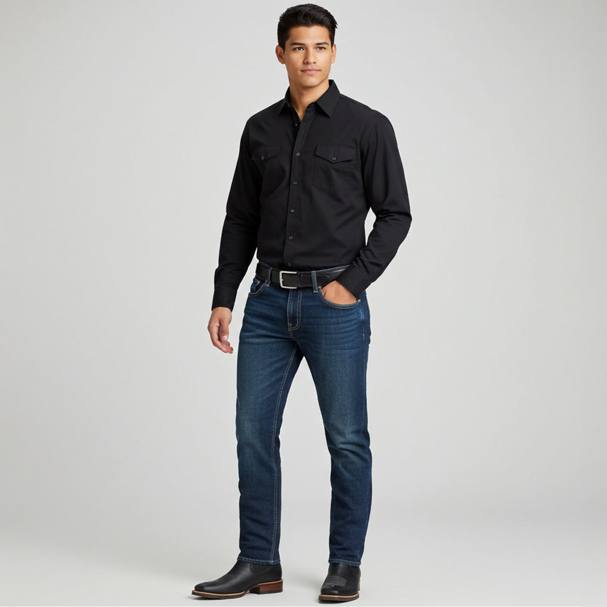 Mens Square Toe Ankle Boots