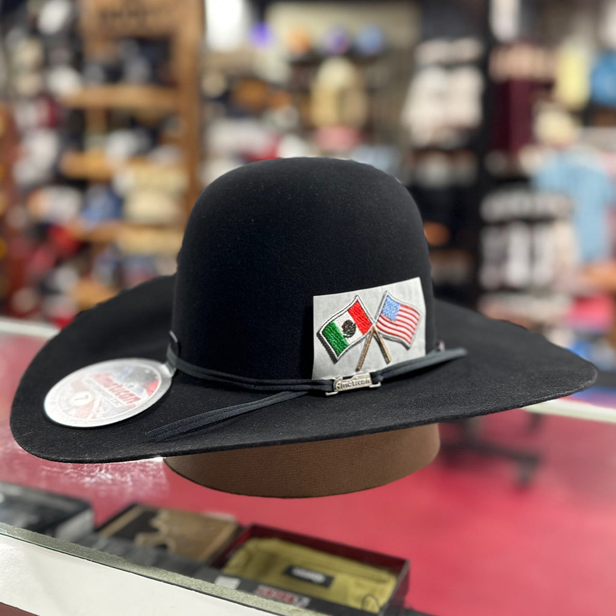 Handmade Mexican & American Flag Hat Patch