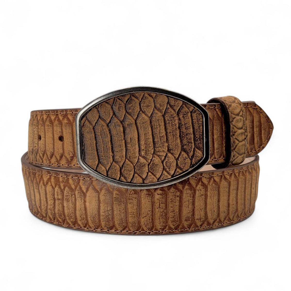 Printed Snakeskin Belt Oryx