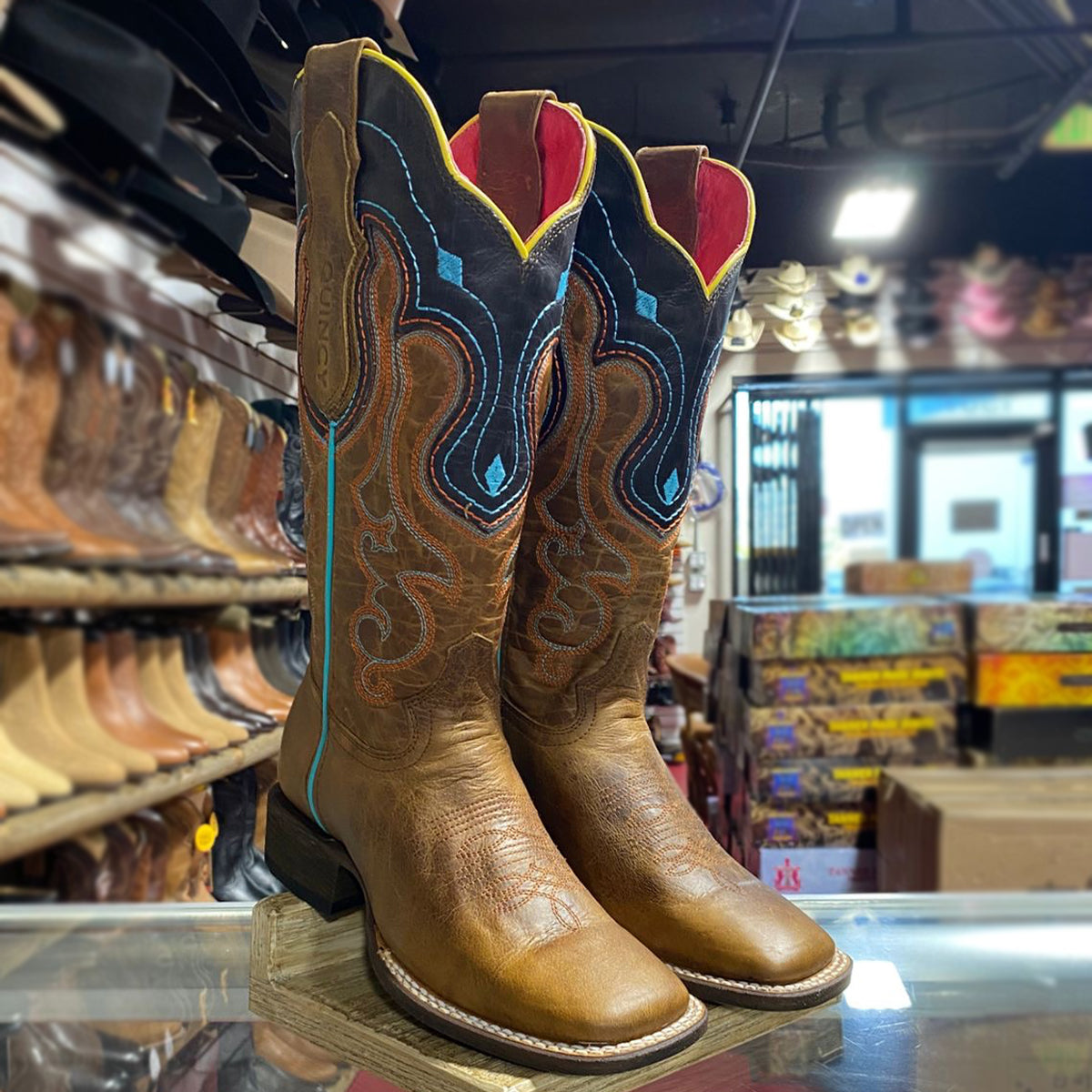 Volcano Vintage Honey Square Toe Cowgirl Boots