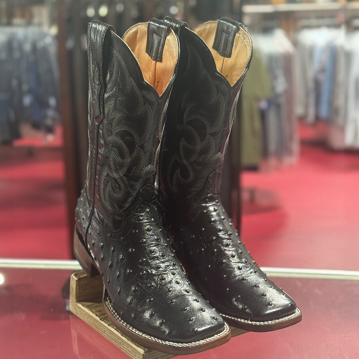 Ostrich Print Boots