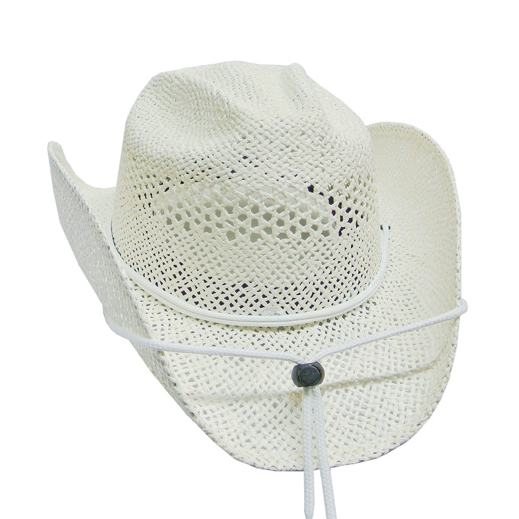 White Cowgirl Straw Hat