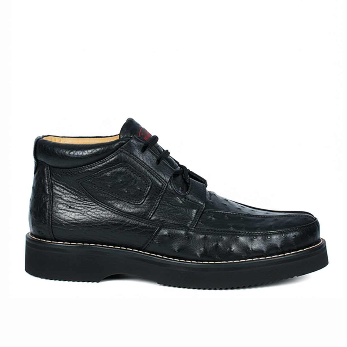 Black Casual Ostrich Boots