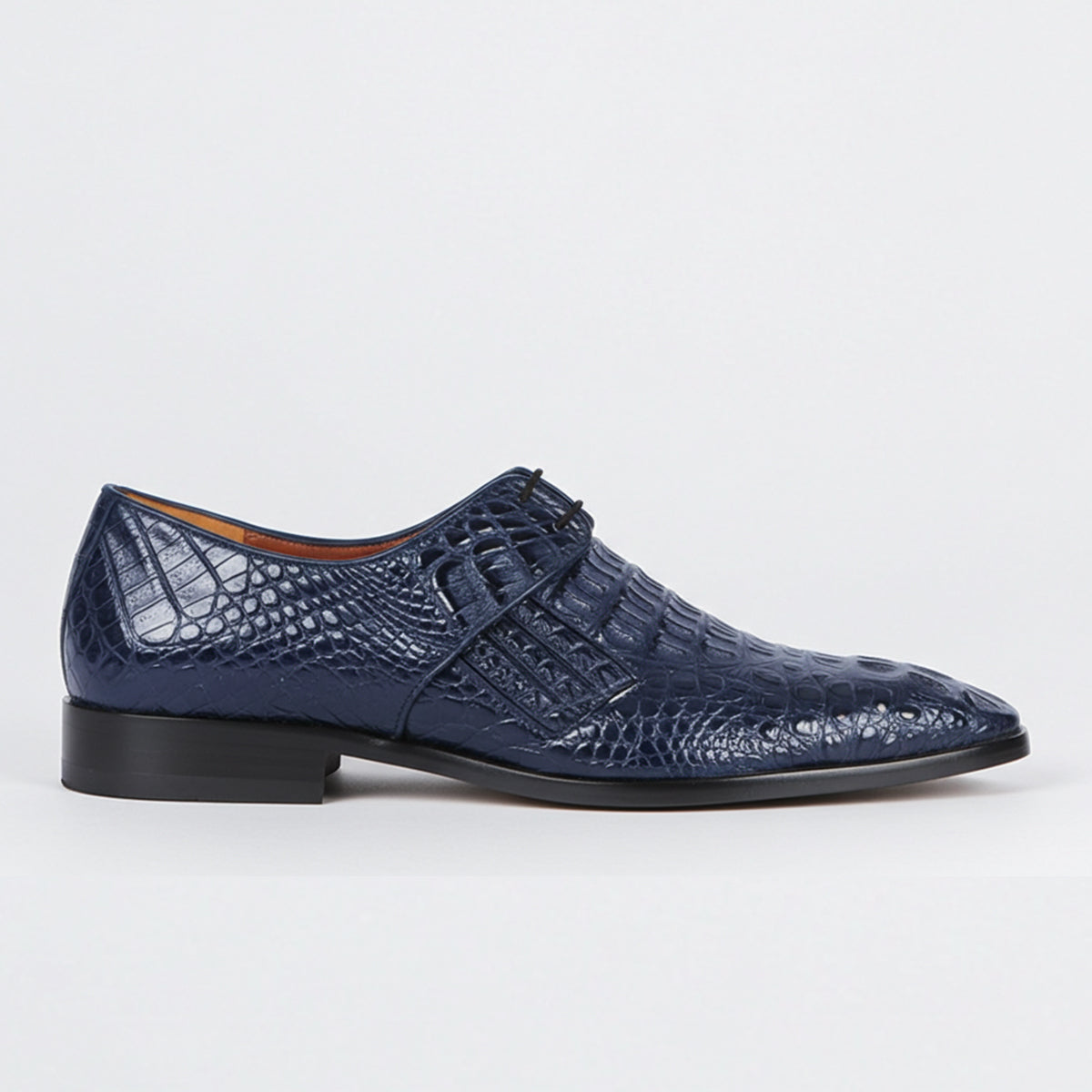 Navy Blue Crocodile Oxford Dress Shoes