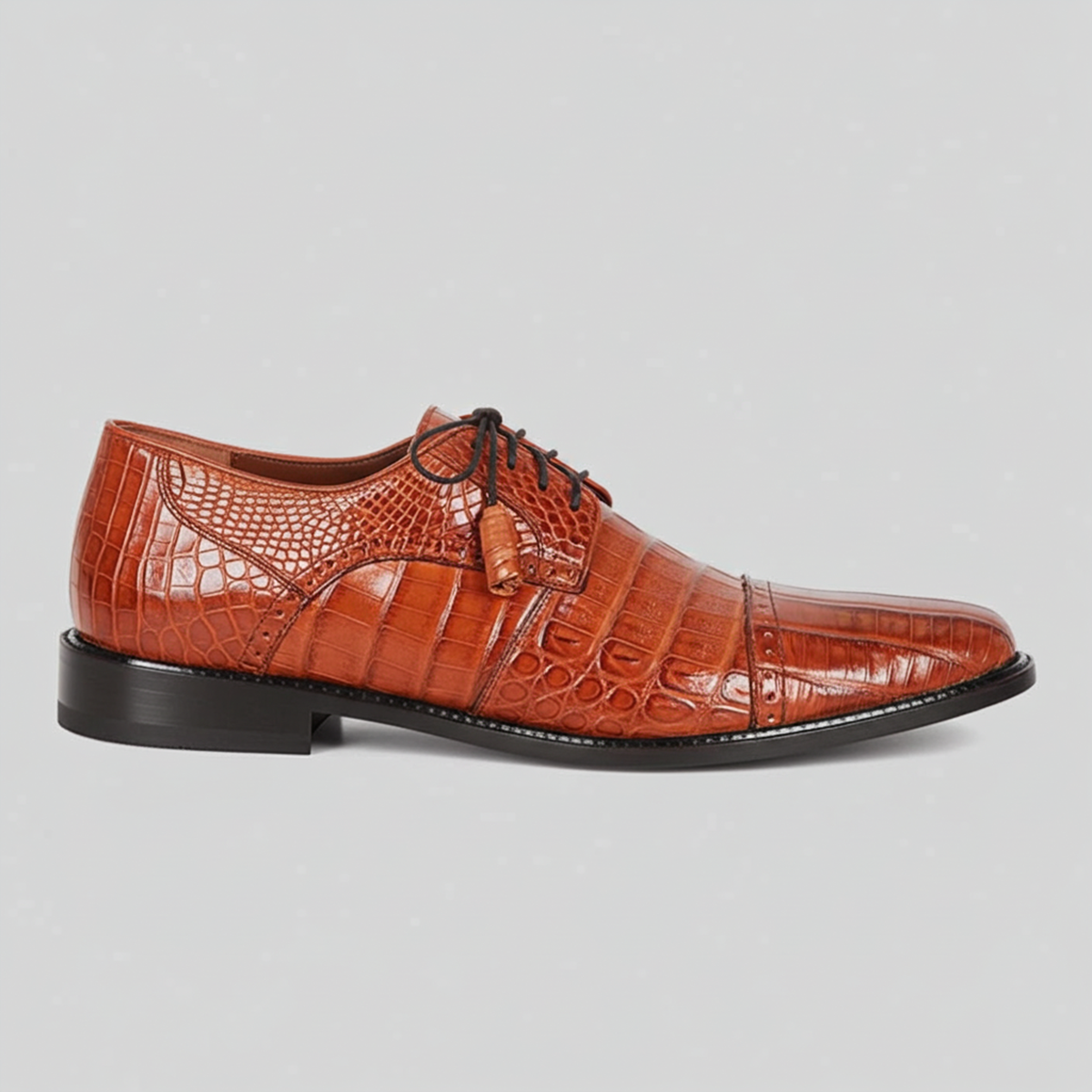 Cognac Caiman Oxford Dress Shoes