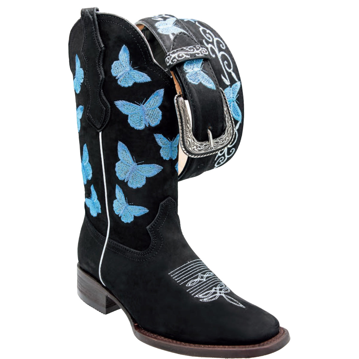 Blue Butterfly Cowgirl Boots