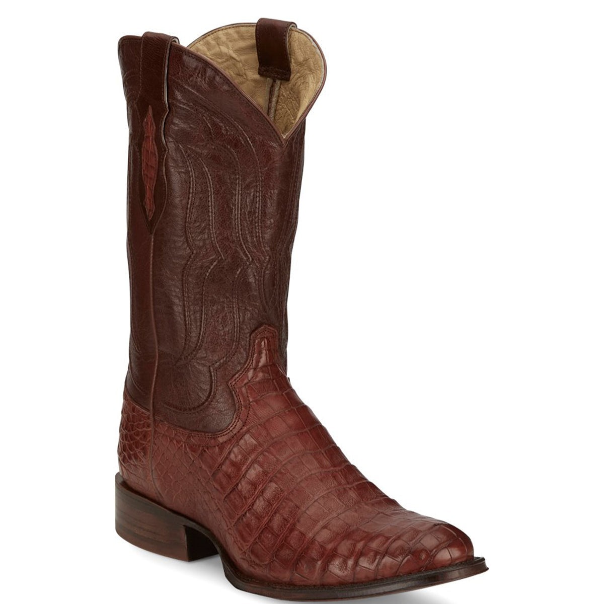 Tony Lama Tremaine Cognac Caiman Western Boot Round Toe