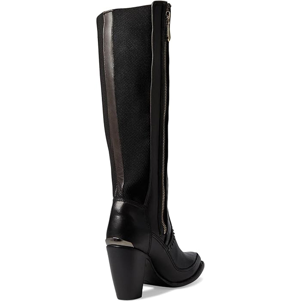 Black Embroidered Tall Boots