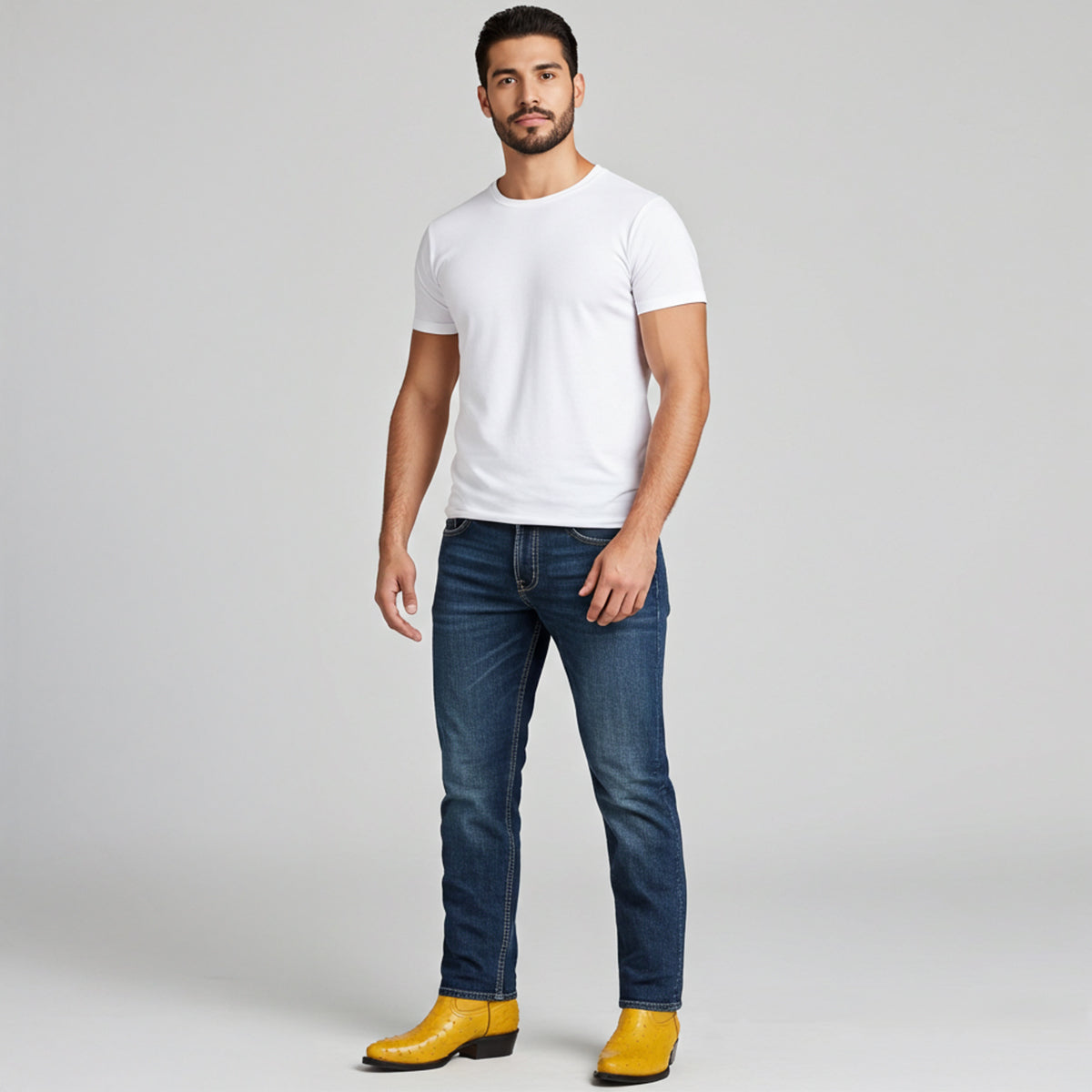 Ostrich Print Boots J-toe Buttercup