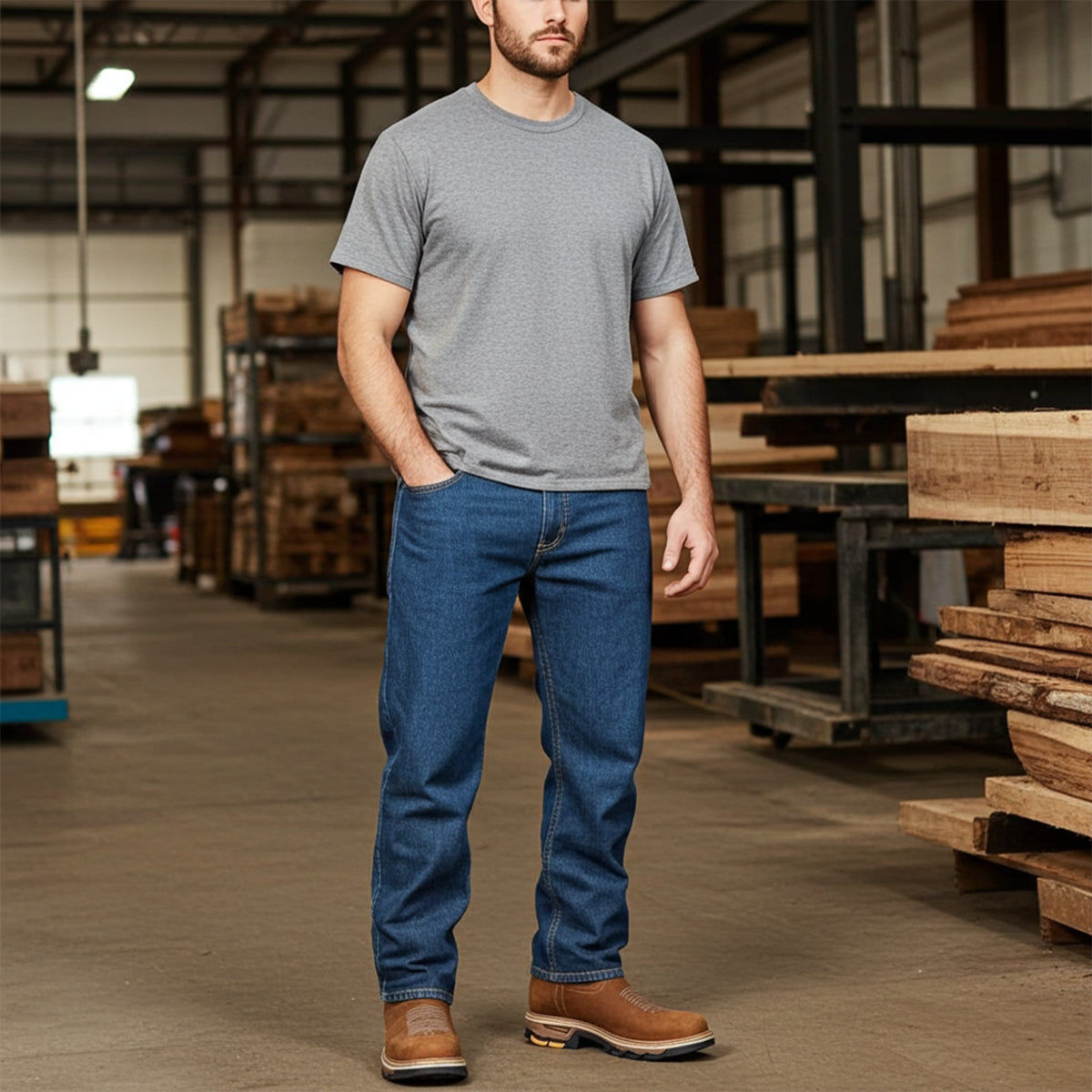 Square Toe Work Boots