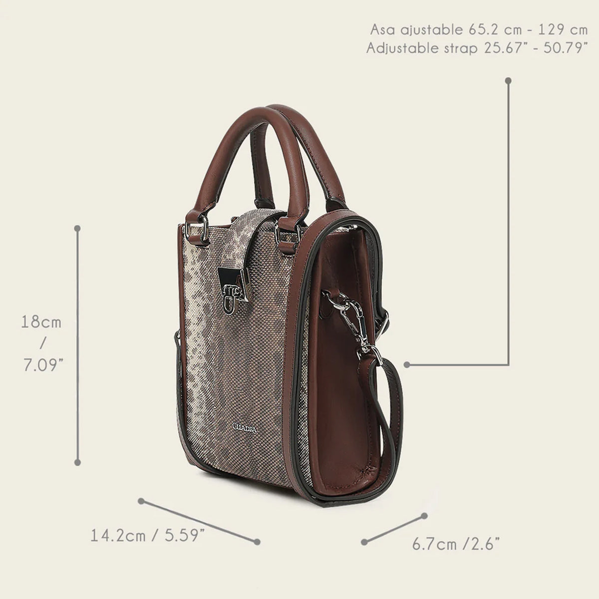 Grey Carunga Snake Handbag