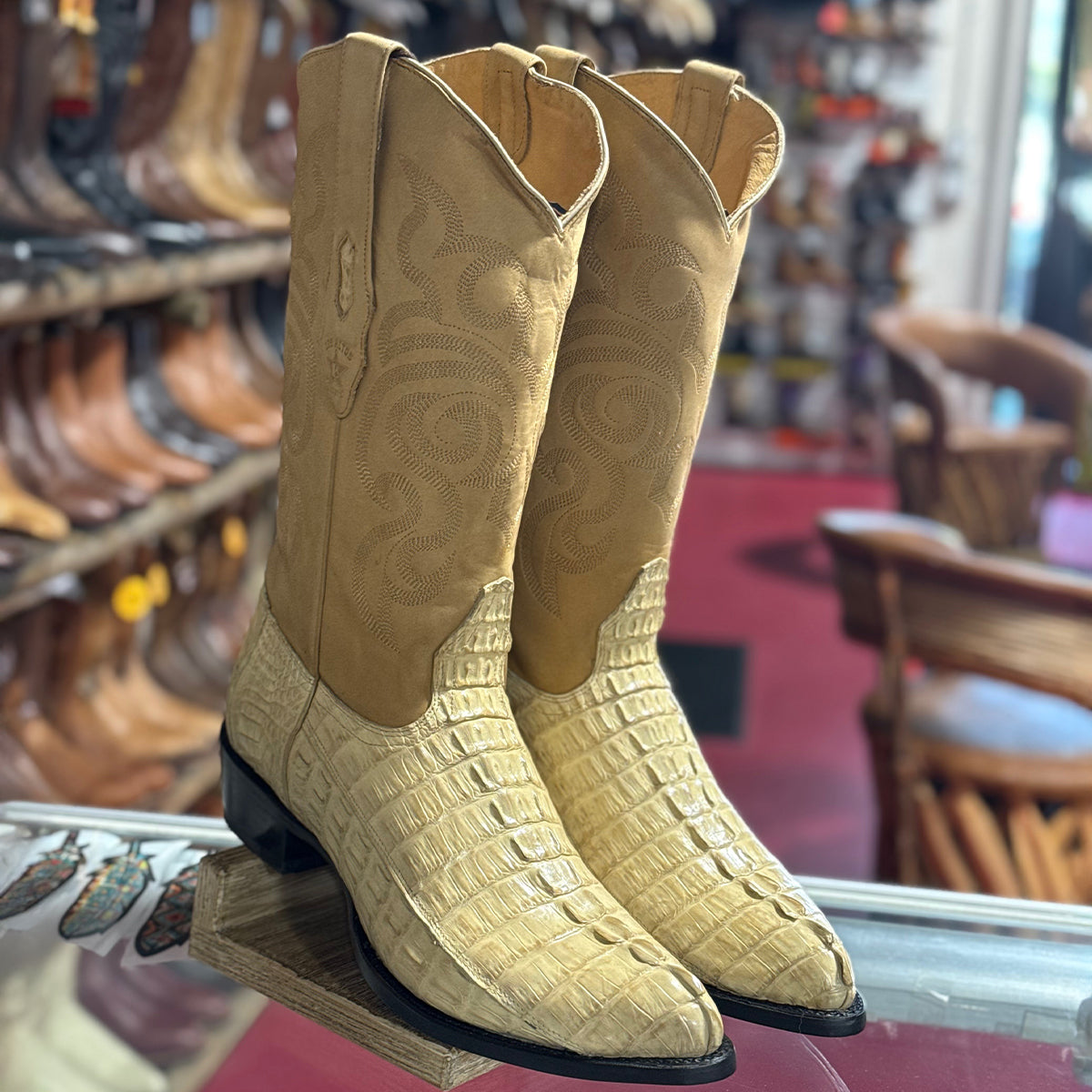 Caiman Tail Cowboy Boots J-Toe