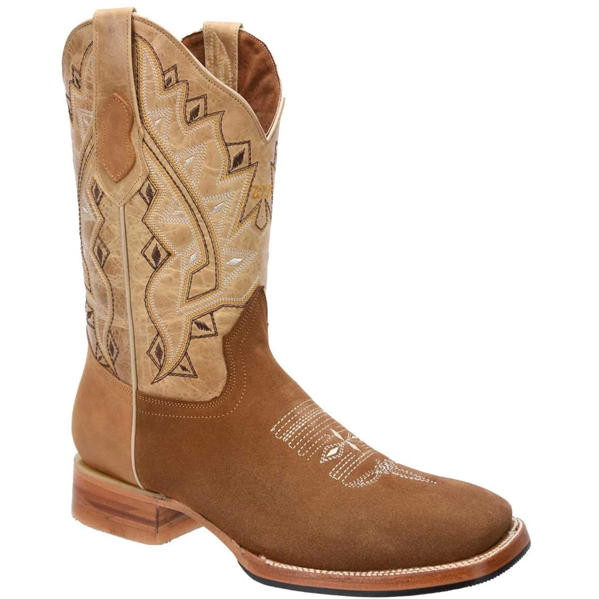 Square Toe Cowboy Boot Sand Nubuck