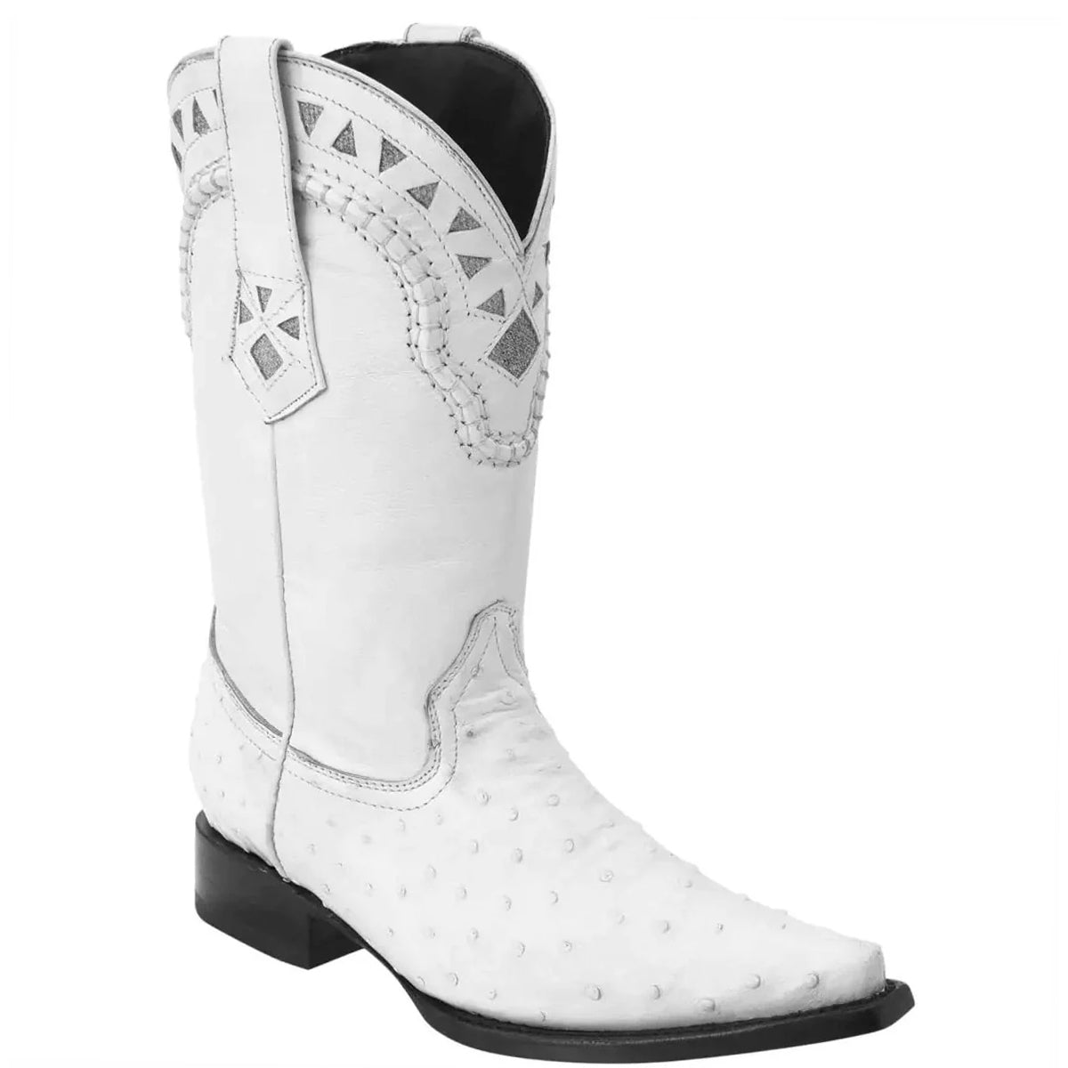 White Ostrich Cowboy Boots Pointy Toe