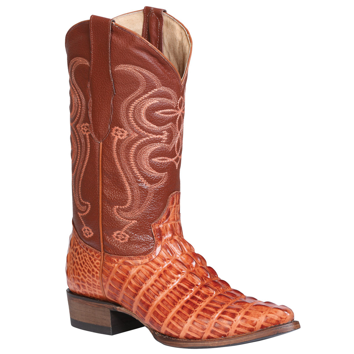  Croc Print Boots Pointed Toe