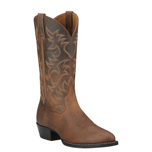 Ariat Men's Heritage R Toe Distressed Brown Western Boots