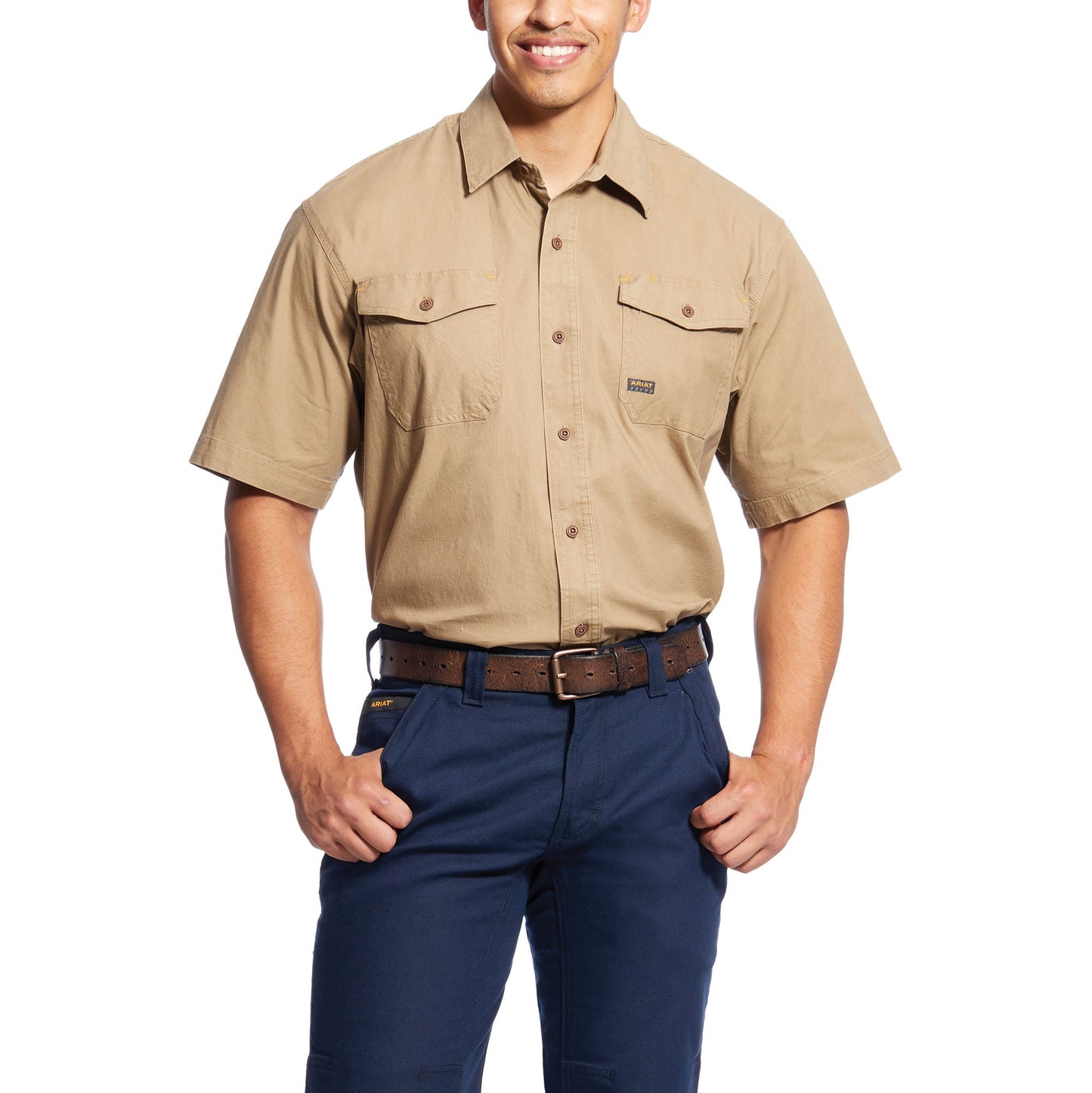 Ariat Men's Rebar Made Tough DuraStretch Work Shirt - Khaki
