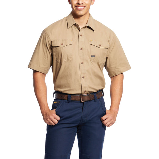 Ariat Men's Rebar Made Tough DuraStretch Work Shirt - Khaki