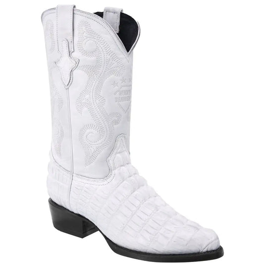  White Crocodile Print Boots