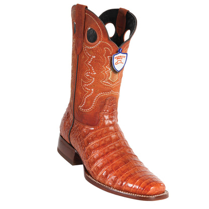  Caiman Belly Square Toe Cowboy Boots