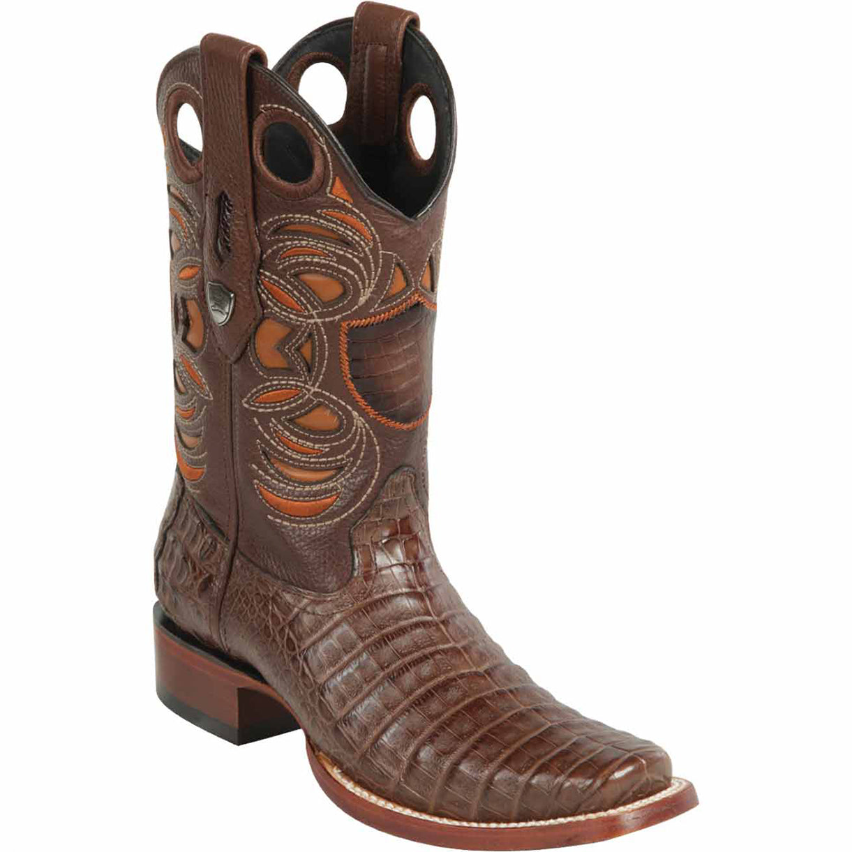  Caiman Belly Square Toe Cowboy Boots